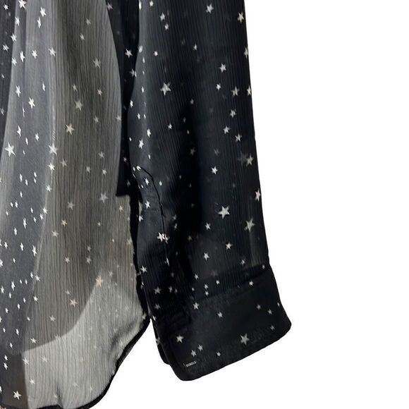 Express Button Down Sheer Stary Night Shirt XS - Picture 5 of 7